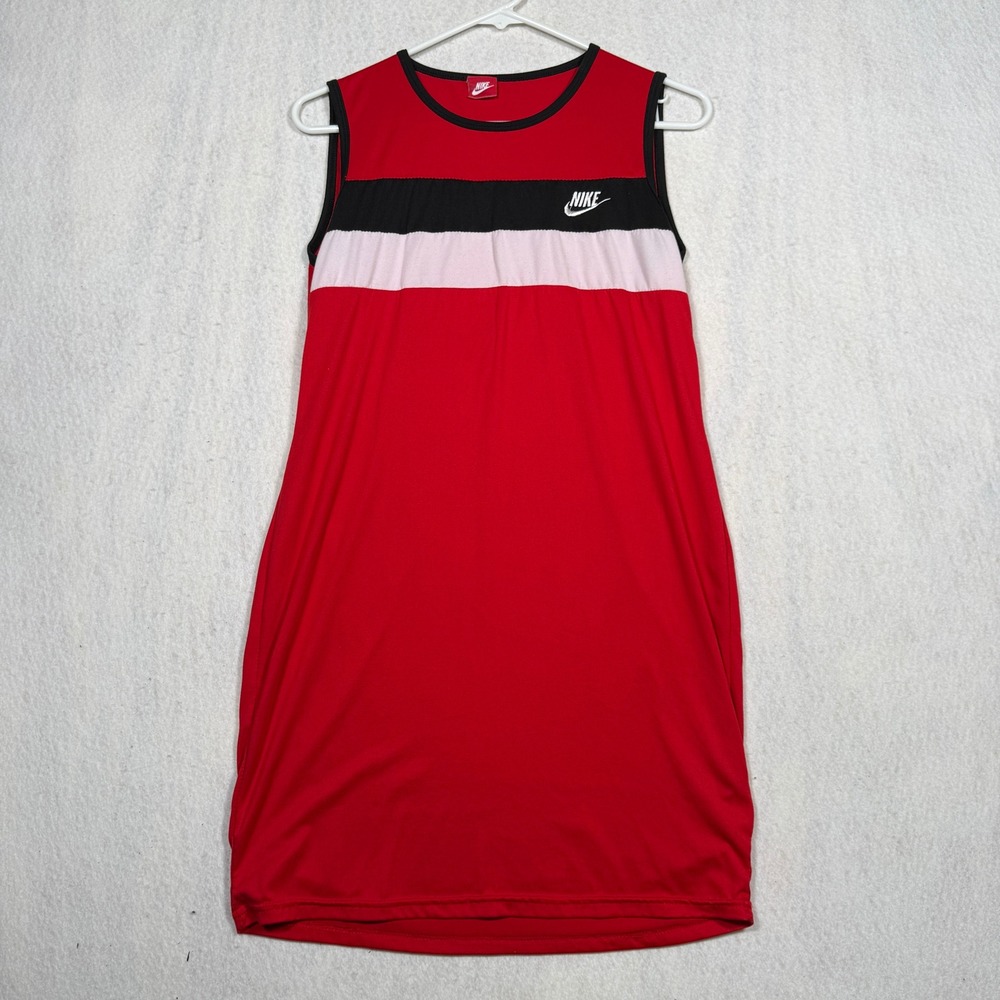 Nike Mens Red Black White Colorblock Sleeveless Jersey Dress XXL